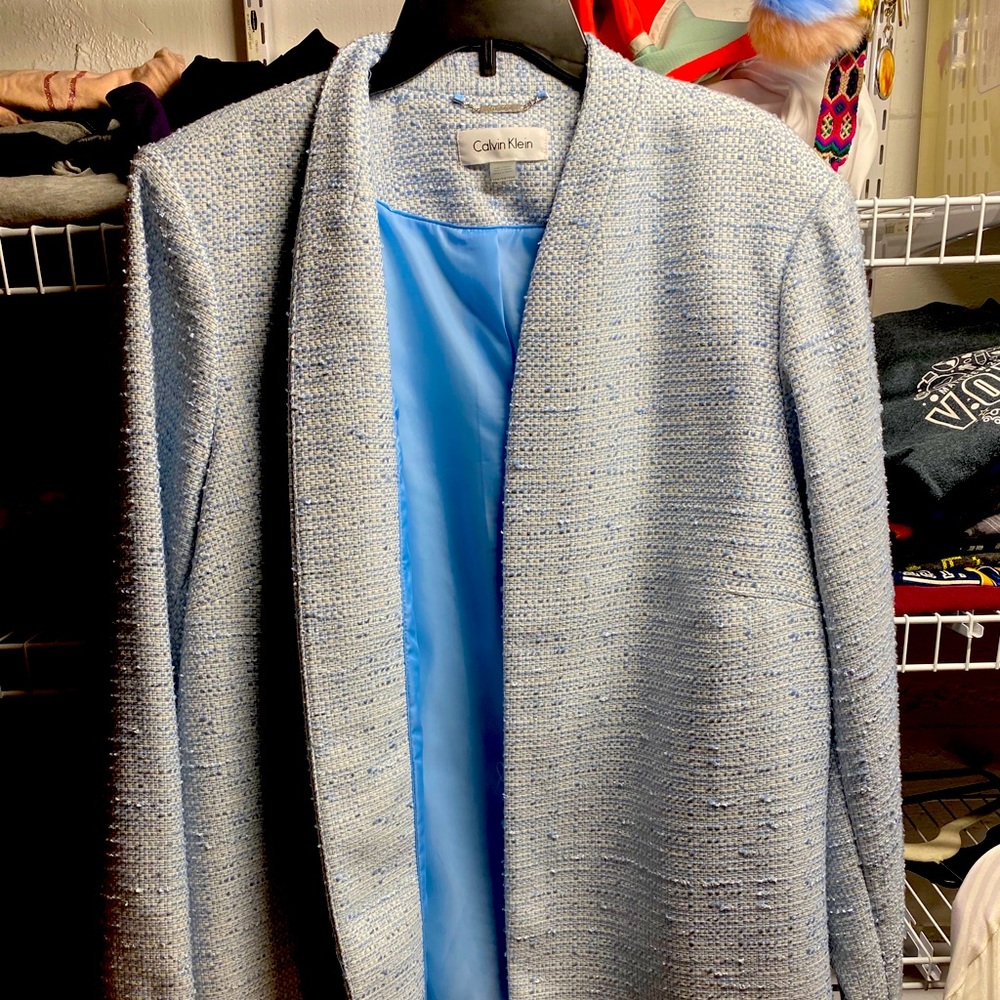 Calvin Klein Blue Tweed Jacket